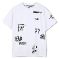 Тениска BOSS J52984 short sleeve T-shirt - White (White) тениска,мъжки,тениски,дамски,тениски,boss,j52984,short,sleeve,t,shirt,white,(white)