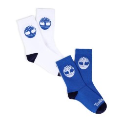 Чорапи Timberland T60917 socks 2 pairs - White / Blue (White) чорапи,мъжки,чорапи,дамски,чорапи,timberland,t60917,socks,2,pairs,white,blue,(white)