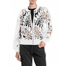 Жилетка Replay DK4220.000.G23726 cardigan - White (Natural White) жилетка,мъжки,пуловери,дамски,пуловери,replay,dk4220.000.g23726,cardigan,white,(natural,white)