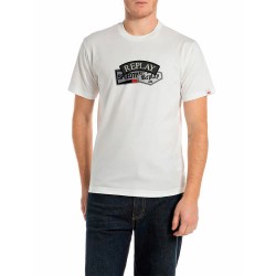 Тениска Replay M3223 .000.2660 short sleeve T-shirt - White (Natural White) тениска,мъжки,тениски,дамски,тениски,replay,m3223,.000.2660,short,sleeve,t,shirt,white,(natural,white)
