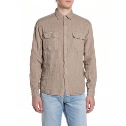 Риза с дълъг ръкав Replay M4147 .000.81388B long sleeve shirt - Beige (Khaki) риза,с,дълъг,ръкав,дамски,ризи,мъжки,ризи,replay,m4147,.000.81388b,long,sleeve,shirt,beige,(khaki)