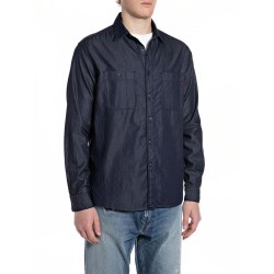 Риза с дълъг ръкав Replay M4150 .000.792 07A long sleeve shirt - Blue (Dark Blue) риза,с,дълъг,ръкав,дамски,ризи,мъжки,ризи,replay,m4150,.000.792,07a,long,sleeve,shirt,blue,(dark,blue)