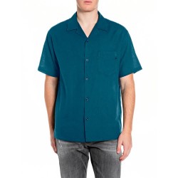 Риза с къс ръкав Replay M4157 .000.85476 short sleeve shirt - Blue (Petrol Blue) риза,с,къс,ръкав,дамски,ризи,мъжки,ризи,replay,m4157,.000.85476,short,sleeve,shirt,blue,(petrol,blue)