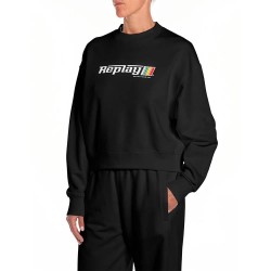 Блуза Replay W3461F.000.23802 sweatshirt - Black (Black) блуза,дамски,блузи,replay,w3461f.000.23802,sweatshirt,black,(black)