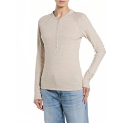 Тениска Replay W3494 .000.24004 long sleeve T-shirt - Beige (Sand) тениска,мъжки,тениски,дамски,тениски,replay,w3494,.000.24004,long,sleeve,t,shirt,beige,(sand)