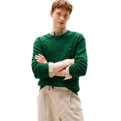 Блуза Tommy hilfiger Classic Cable sweater - Green (Ornamental Green) блуза,мъжки,пуловери,tommy,hilfiger,classic,cable,sweater,green,(ornamental,green)