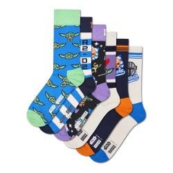 чорапи,мъжки,чорапи,дамски,чорапи,happy,socks,star,wars™,gift,set,crew,socks,6,pairs,multicolor,(blue)