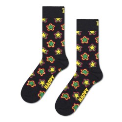 чорапи,мъжки,чорапи,дамски,чорапи,happy,socks,stars,crew,socks,black,(black)