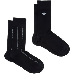 Чорапи Emporio armani EM000543_AF20087 short socks 2 pairs - Black (Black Logo / Black) чорапи,мъжки,чорапи,дамски,чорапи,emporio,armani,em000543,af20087,short,socks,2,pairs,black,(black,logo,black)