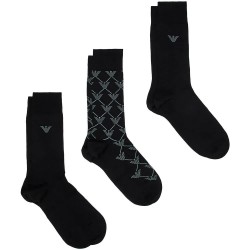 Чорапи Emporio armani EM000554_AF20089 socks 3 pairs - Black (Black / Black / Black) чорапи,мъжки,чорапи,дамски,чорапи,emporio,armani,em000554,af20089,socks,3,pairs,black,(black,black,black)