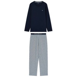 Пижама Emporio armani EM000611_AF18885 long sleeve pyjama - Blue (Ar.Blu / Ba.Blu Geomet) пижама,мъжки,пижами,emporio,armani,em000611,af18885,long,sleeve,pyjama,blue,(ar.blu,ba.blu,geomet)