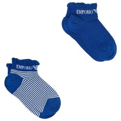 чорапи,мъжки,чорапи,дамски,чорапи,emporio,armani,ew003354,af20516,short,socks,2,pairs,blue,(stripes,ink,blue)