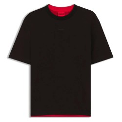 Тениска HUGO Daneon short sleeve T-shirt - Black (Black) тениска,мъжки,тениски,дамски,тениски,hugo,daneon,short,sleeve,t,shirt,black,(black)