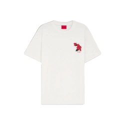 Тениска HUGO Dikerd T-shirt - White (Natural) тениска,мъжки,тениски,дамски,тениски,hugo,dikerd,t,shirt,white,(natural)