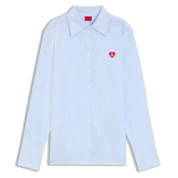 HUGO Erselia 10277310 long sleeve blouse - Blue (Open Miscellaneous) дамски,блузи,hugo,erselia,10277310,long,sleeve,blouse,blue,(open,miscellaneous)