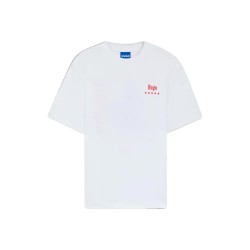 Тениска HUGO Nucavo BLUE T-shirt - White (White) тениска,мъжки,тениски,дамски,тениски,hugo,nucavo,blue,t,shirt,white,(white)