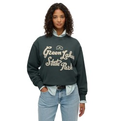 блуза,дамски,блузи,superdry,lo,fi,outdoor,loose,crew,sweatshirt,green,(dark,forest)