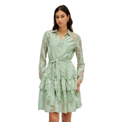Рокля Salsa jeans 21011089 long sleeve dress - Green (Light Green) рокля,дамски,поли,и,рокли,salsa,jeans,21011089,long,sleeve,dress,green,(light,green)