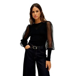 блуза,дамски,пуловери,дамски,плетени,дрехи,salsa,jeans,21011169,high,neck,sweater,black,(black)