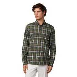 риза,с,дълъг,ръкав,дамски,ризи,мъжки,ризи,hackett,heritage,plaid,long,sleeve,shirt,green,(green)