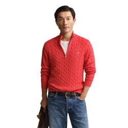 блуза,мъжки,пуловери,дамски,пуловери,gant,8050603,half,zip,sweater,red,(rose,red)