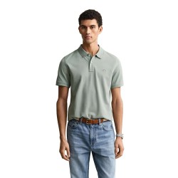 Gant Reg Shield short sleeve polo - Green (Ceramic Grey) дамски,блузи,с,яка,мъжки,блузи,с,яка,gant,reg,shield,short,sleeve,polo,green,(ceramic,grey)