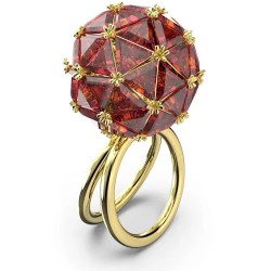 бижутерия,swarovski,5630293,ring,golden,(red)