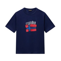 Тениска Napapijri Albedo short sleeve T-shirt - Blue (Naval Acade) тениска,мъжки,тениски,дамски,тениски,napapijri,albedo,short,sleeve,t,shirt,blue,(naval,acade)