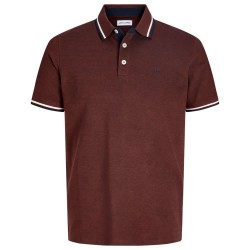 Jack & jones Epaulos short sleeve polo - Brown (Fired Brick / Play) дамски,блузи,с,яка,мъжки,блузи,с,яка,jack,&,jones,epaulos,short,sleeve,polo,brown,(fired,brick,play)