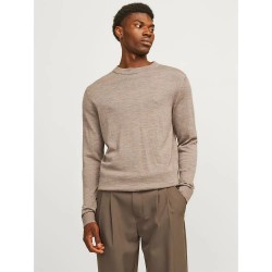 Блуза Jack & jones Merino sweater - Beige (Greige / Melange) блуза,мъжки,пуловери,jack,&,jones,merino,sweater,beige,(greige,melange)