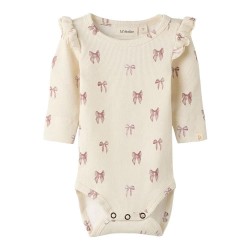 Name it Gavo Eko Slim Lil´ Atelier Long Sleeve Body - Beige (Turtledove / Bow) детски,облекла,за,момичета,name,it,gavo,eko,slim,lil´,atelier,long,sleeve,body,beige,(turtledove,bow)