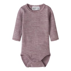 Name it Wang Wool Needle Solid Long Sleeve Body - Grey (Toadstool) детски,облекла,за,момичета,name,it,wang,wool,needle,solid,long,sleeve,body,grey,(toadstool)