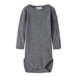 Name it Wax Wool Rib Long Sleeve Body - Grey (Folkstone Gray) детски,облекла,за,момчета,детски,облекла,за,момичета,name,it,wax,wool,rib,long,sleeve,body,grey,(folkstone,gray)