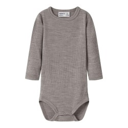 Name it Wax Wool Rib Long Sleeve Body - Grey (Satellite) детски,облекла,за,момчета,детски,облекла,за,момичета,name,it,wax,wool,rib,long,sleeve,body,grey,(satellite)