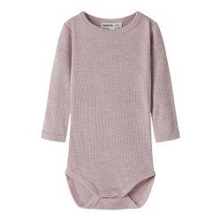 Name it Wax Wool Rib Long Sleeve Body - Grey (Violet Ice) детски,облекла,за,момчета,детски,облекла,за,момичета,name,it,wax,wool,rib,long,sleeve,body,grey,(violet,ice)