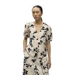 дамски,блузи,object,jacira,short,sleeve,blouse,beige,(sandshell,black,simple,flower)