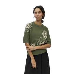 Блуза Object Laney Rubin sweatshirt - Green (Bronze Green / Sandshell Wild Flower) блуза,дамски,блузи,object,laney,rubin,sweatshirt,green,(bronze,green,sandshell,wild,flower)