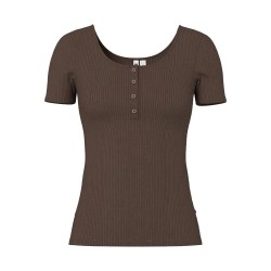 Тениска Pieces Kitte short sleeve T-shirt - Brown (Hot Fudge) тениска,мъжки,тениски,дамски,тениски,pieces,kitte,short,sleeve,t,shirt,brown,(hot,fudge)