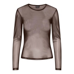 Pieces Ninni long sleeve blouse - Brown (Hot Fudge) дамски,блузи,pieces,ninni,long,sleeve,blouse,brown,(hot,fudge)