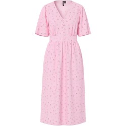 Рокля Pieces Tala Midi short sleeve dress - Pink (Roseate Spoonbill / Flower) рокля,дамски,поли,и,рокли,pieces,tala,midi,short,sleeve,dress,pink,(roseate,spoonbill,flower)