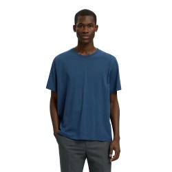 Тениска Selected Aspen short sleeve T-shirt - Blue (Sargasso Sea) тениска,мъжки,тениски,дамски,тениски,selected,aspen,short,sleeve,t,shirt,blue,(sargasso,sea)