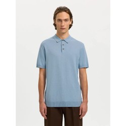 мъжки,блузи,с,яка,selected,berg,short,sleeve,polo,blue,(dusty,blue,melange)