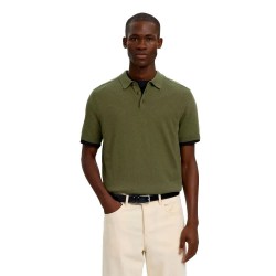 дамски,блузи,с,яка,мъжки,блузи,с,яка,selected,berg,short,sleeve,polo,green,(kalamata,melange)