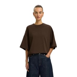 тениска,мъжки,тениски,дамски,тениски,selected,colwoman,oversized,3,4,sleeve,t,shirt,brown,(delicioso)