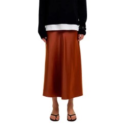 Пола Selected Lena midi skirt - Orange (Cherry Mahogany) пола,дамски,поли,и,рокли,selected,lena,midi,skirt,orange,(cherry,mahogany)
