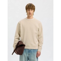 блуза,мъжки,пуловери,selected,luke,sweatshirt,beige,(oatmeal)