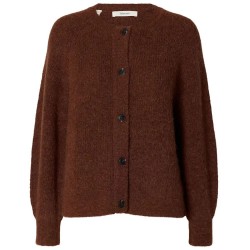 жилетка,мъжки,пуловери,дамски,пуловери,selected,lulu,short,cardigan,brown,(cherry,mahogany,melange)