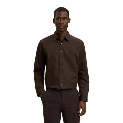 риза,с,дълъг,ръкав,дамски,ризи,мъжки,ризи,selected,performance,slim,fit,long,sleeve,shirt,brown,(delicioso)