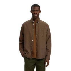 риза,с,дълъг,ръкав,дамски,ризи,мъжки,ризи,selected,regrick,oxford,flex,long,sleeve,shirt,brown,(delicioso,mixed,chocolate,chip)