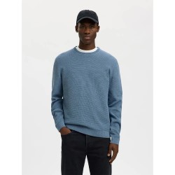 Блуза Selected Ross sweater - Blue (Blue Mirage / Dusty Blue) блуза,мъжки,пуловери,selected,ross,sweater,blue,(blue,mirage,dusty,blue)